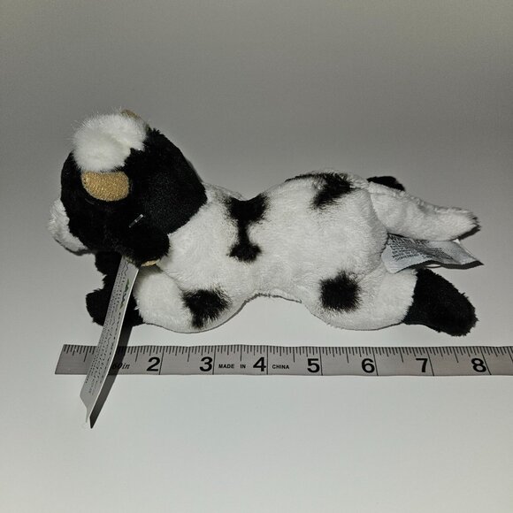 Wildlife Adventures Cow Bean Bag Plush 8" Long Stuffed Animal Toy Evergreen wTAG - Picture 10 of 11